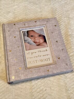 Baby Unisex “ If You Think I’m Cute Now Just Wait” Malden Photo Album Gold Heart